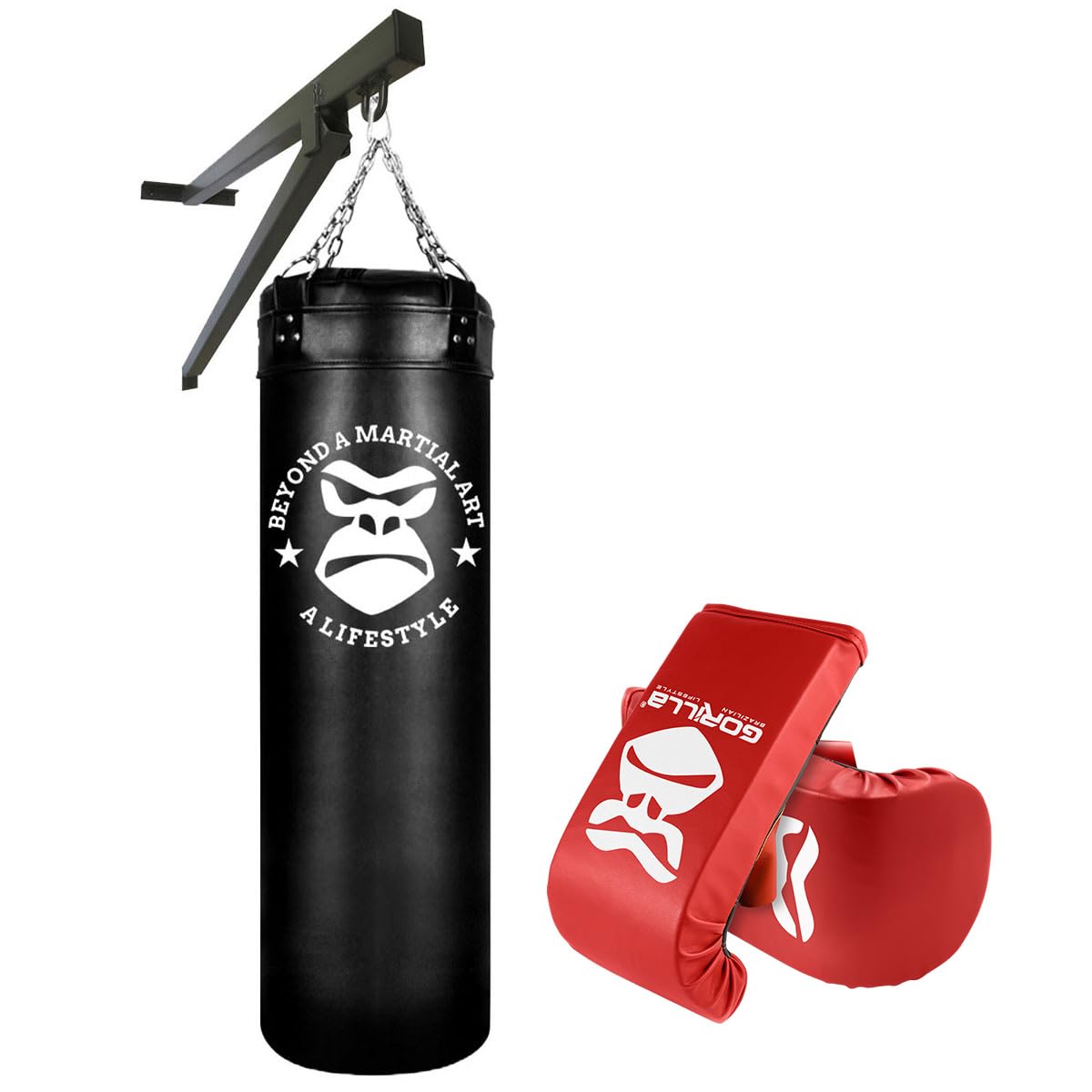 Kit Luta - Saco de Pancada 120cm + Luvas Bate Saco - Muay Thai +